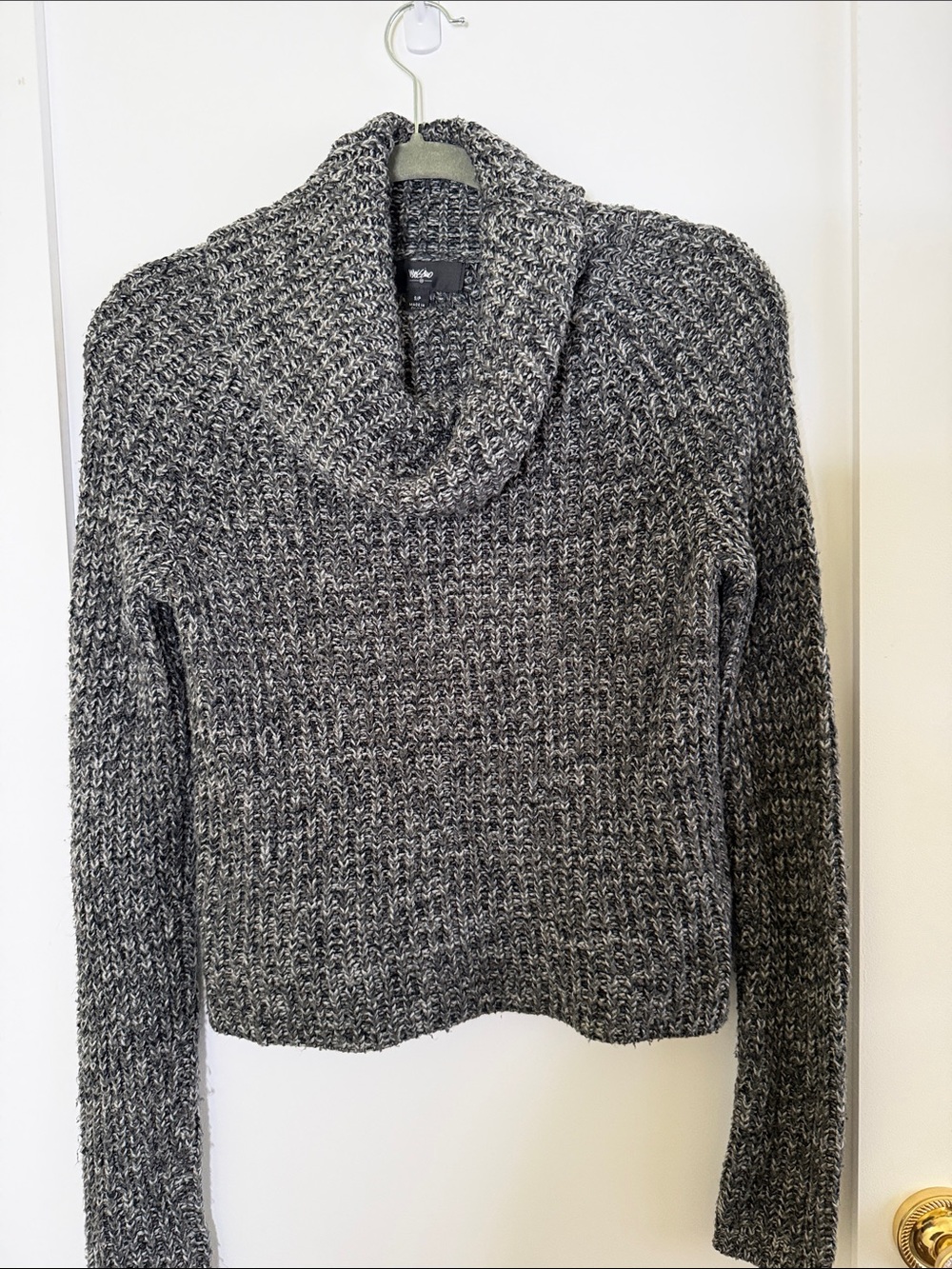 Mossimo Supply Co. Charcoal Marled Cowl Neck Sweater